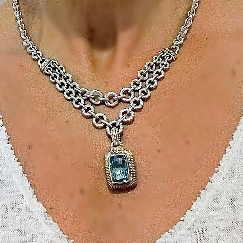 Judith Ripka sterling chain necklace.